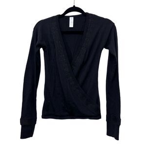 Ivivva by Lululemon Sweater Girls 12 Black Wrap Merino Wool Blend Various